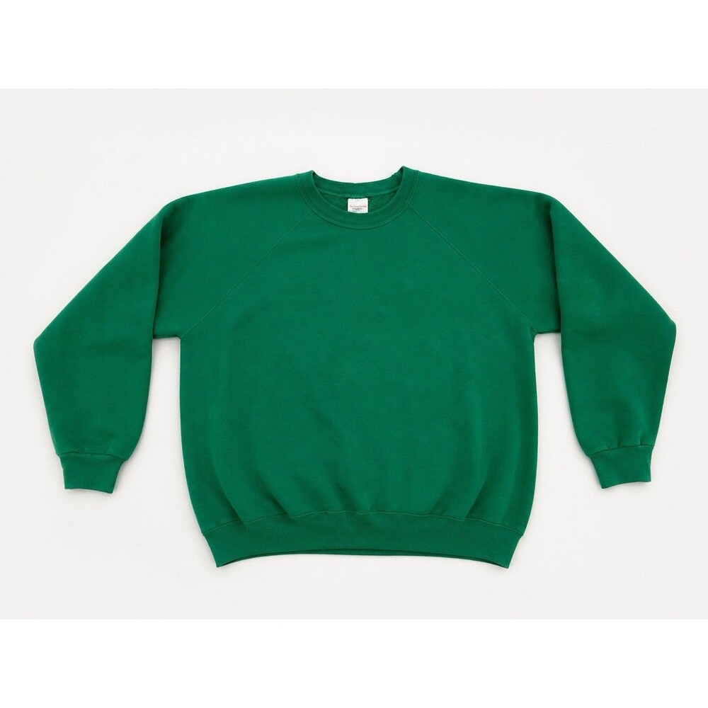 Vintage Tultex Blank Sweatshirt XL Kelly Green USA Raglan Crewneck 80s 90s